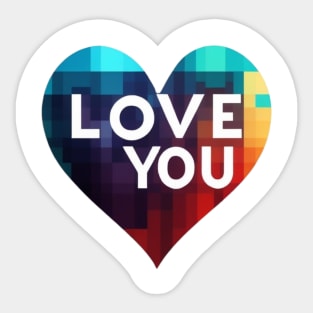 I love you figure with heart Sticker